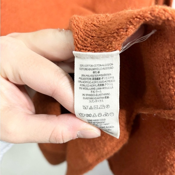 Free People burnt orange strawberry fields knit sweater long sleeve size L - Picture 5 of 6